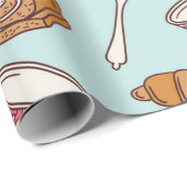 Tee Party Hand gezeichnet nahtlos Muster. Farbige  Geschenkpapier (Rolleneckpunkt)