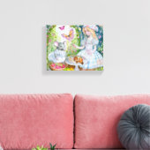 Tee-Party im Garten Canvas Print Leinwanddruck (Insitu (Wohnzimmer))