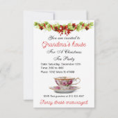 Tee-Party im Oma-Haus zu Weihnachten Einladung (Rückseite)