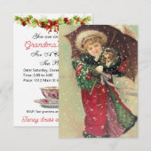 Tee-Party im Oma-Haus zu Weihnachten Einladung (Vorne/Hinten)