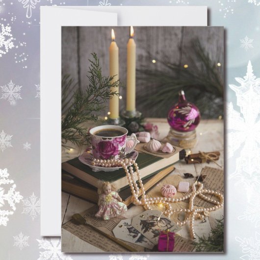 Tee-Party im Oma-Haus zu Weihnachten Einladung