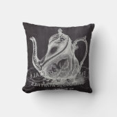 Tee-Party-Kalkboardteekanne Kissen (Vorderseite)