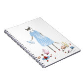 Tee-Party-Katze in einem Karen-Wanderer-Kleid Notizblock (Rechte Seite)