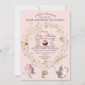 Tee-Party Kinderdusche Einladung (Vorderseite)