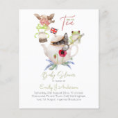 Tee-Party Kinderdusche Einladungen Niedlich Tee-Po (Vorderseite)