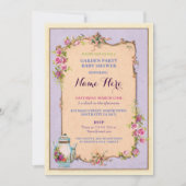 Tee-Party Kinderdusche Garten Teapot Einladung (Vorderseite)