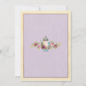 Tee-Party Kinderdusche Garten Teapot Einladung (Rückseite)