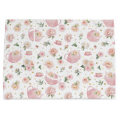 Tee-Party Kinderdusche Rosa Blumenstrauß große Ges Geschenktüte (Vorderseite)