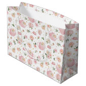 Tee-Party Kinderdusche Rosa Blumenstrauß große Ges Geschenktüte (Rückseite Schrägansicht)