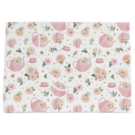 Tee-Party Kinderdusche Rosa Blumenstrauß große Ges Große Geschenktüte