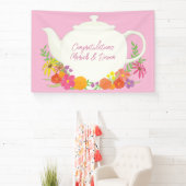 Tee-Party Kinderdusche Teapot Pink Girl Banner (InSitu)