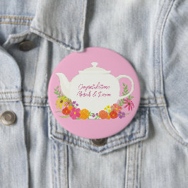 Tee-Party Kinderdusche Teapot Pink Girl Button