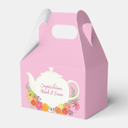 Tee-Party Kinderdusche Teapot Pink Girl Geschenkschachtel (Vorderseite)