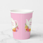 Tee-Party Kinderdusche Teapot Pink Girl Pappbecher (Rechts)