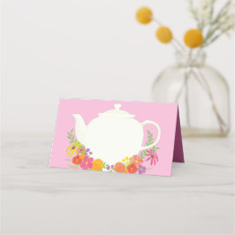 Tee-Party Kinderdusche Teapot Pink Girl Platzkarte