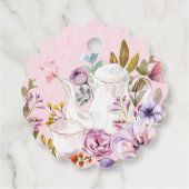 Tee-Party Kinderdusche Wasserfarbe Danke Geschenkanhänger (Rückseite)