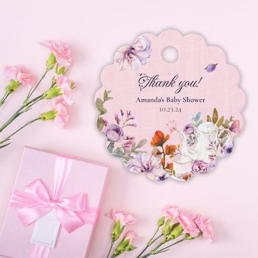 Tee-Party Kinderdusche Wasserfarbe Danke Geschenkanhänger