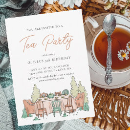 Tee-Party Kindergeburtstag Einladung