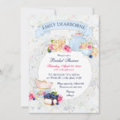 Tee Party Lace Doily Watercolor Einladung (Vorderseite)