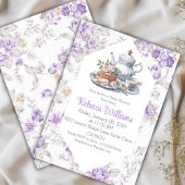 Tee Party Lavender Garden Floral Baby Dusche Einladung