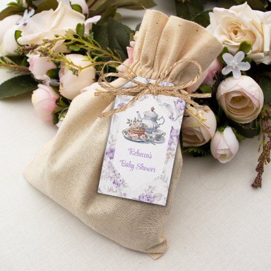 Tee Party Lavender Garden Floral Baby Dusche Geschenkanhänger