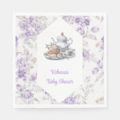 Tee Party Lavender Garden Floral Baby Dusche Serviette (Vorderseite)