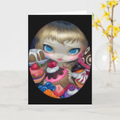 "Tee-Party-Leckereien" Grußkarte Karte (Gelbe Blume)