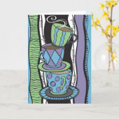 Tee-Party-leere Karte (Gelbe Blume)