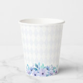 Tee-Party Lila Watercolor Kinderdusche Pappbecher (Rückseite)