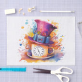 Tee-Party Mad Hatter Alice im Wunderland Decoupage Seidenpapier (Handwerk)
