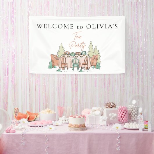 Tee-Party Mädchen niedliche Geburtstag Begrüßungsz Banner (Party)