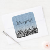 Tee-Party mit Textaufkleber Quadratischer Aufkleber (Umschlag)