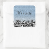 Tee-Party mit Textaufkleber Quadratischer Aufkleber (Tasche)