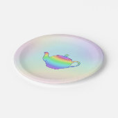 Tee-Party-Papierplatte aus Regenbogen-Teekanne Pappteller (Schrägansicht)