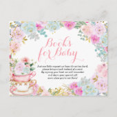 Tee-Party Pastel Blume Bücher für Kinder Einladungspostkarte (Vorderseite)