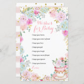 Tee Party Pastel Blume Wünsche für Baby (Vorne/Hinten)