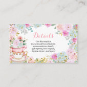 Tee-Party Pastel Blumendusche Details Karte (Vorderseite)