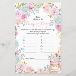 Tee Party Pastel raten, was in der Windeltasche is