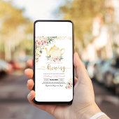 Tee Party Pink Floral Girl Babydusche Einladung