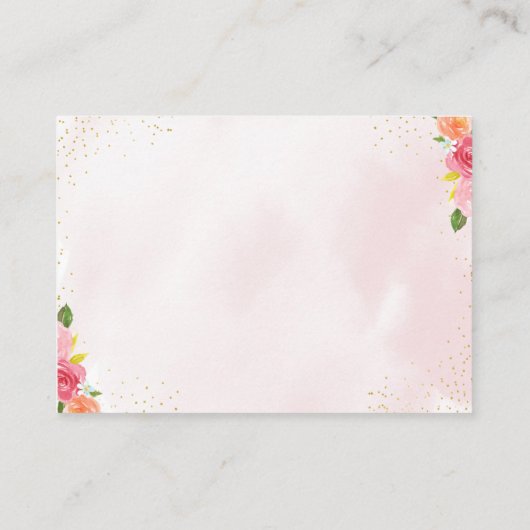 Tee-Party Pink Gold Baby Shower Buy Request Begleitkarte (Rückseite)