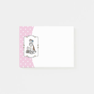 Tee Party Pit Bull (lt brindle white 3) Hund niedl Post-it Klebezettel
