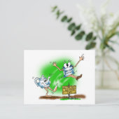 Tee-Party Postkarte (Stehend Vorderseite)