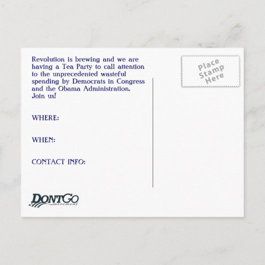 Tee-Party Postkarte (Rückseite)