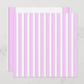 Tee-Party Rosa Streifen individuelle Einladungen (Vorne/Hinten)