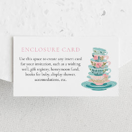 Tee-Party Rosa und Aquamarine Teetassen nach Maß Begleitkarte