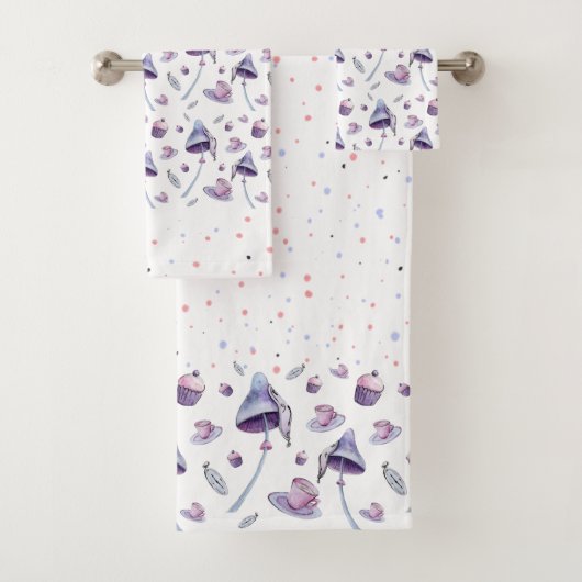 Tee-Party Rosa und Blau Badhandtuch Set (Insitu)