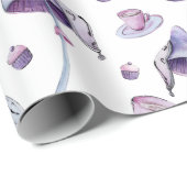 Tee Party rosa und blau Geschenkpapier (Rolleneckpunkt)
