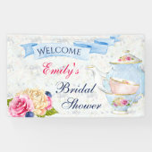 Tee-Party-Rose Teacups Teapot Banner (Horizontal)