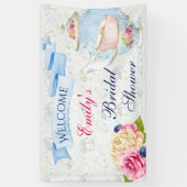 Tee-Party-Rose Teacups Teapot Banner (Vertikal)