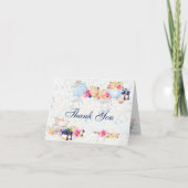 Tee-Party-Rose Teacups Teapot Danke (Vorderseite)